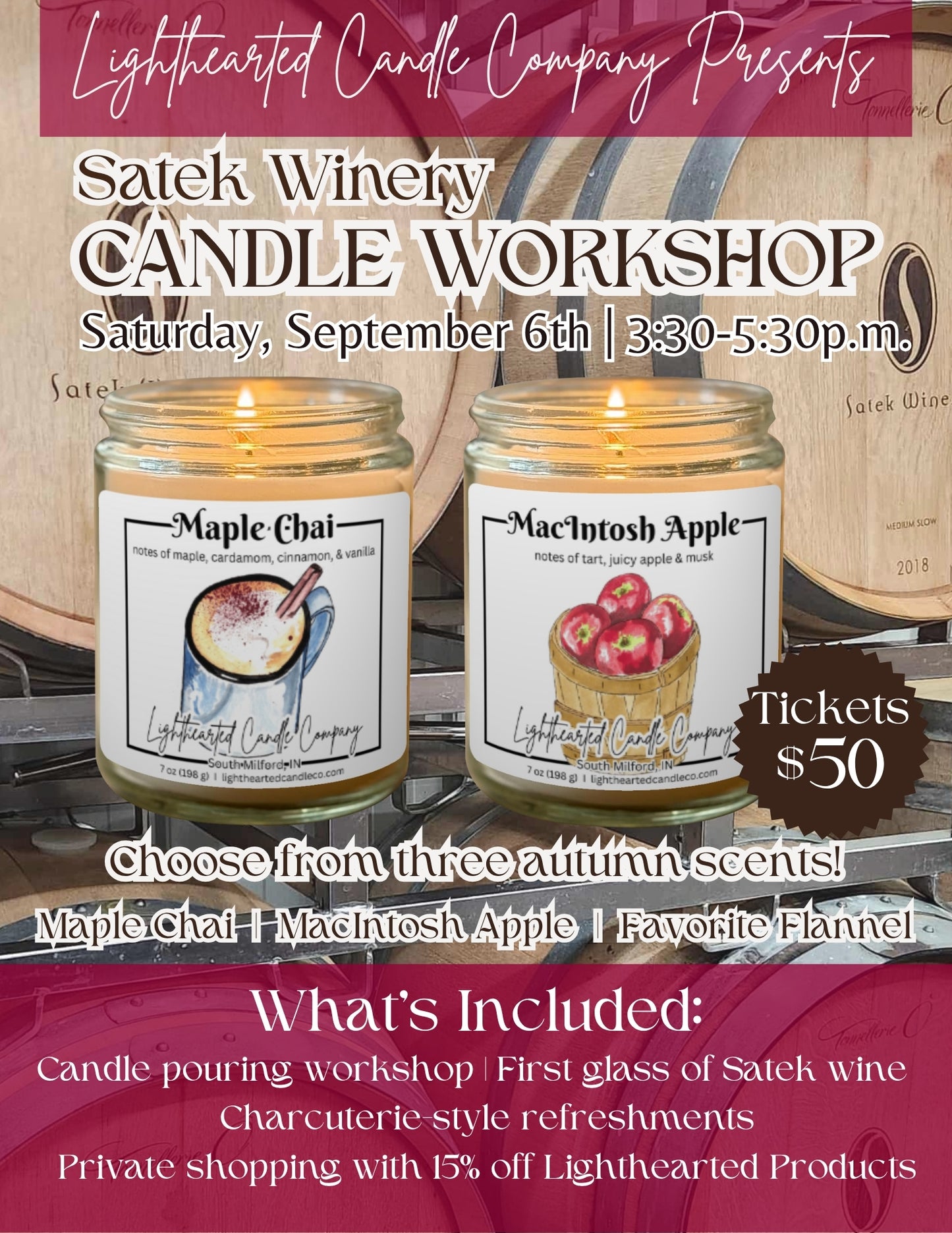 Fall Candle-Making Workshop at Satek Winery
