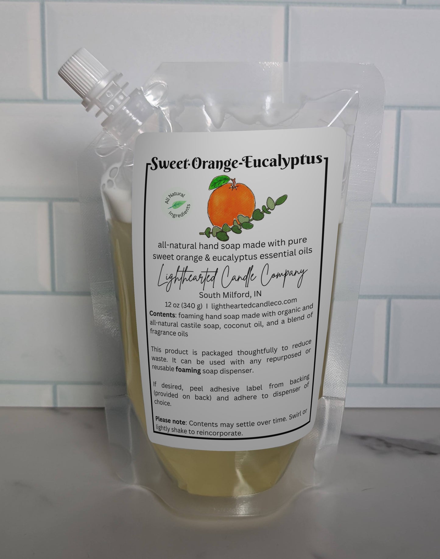Sweet Orange Eucalyptus Foaming Essential Oil Soap (Refill)
