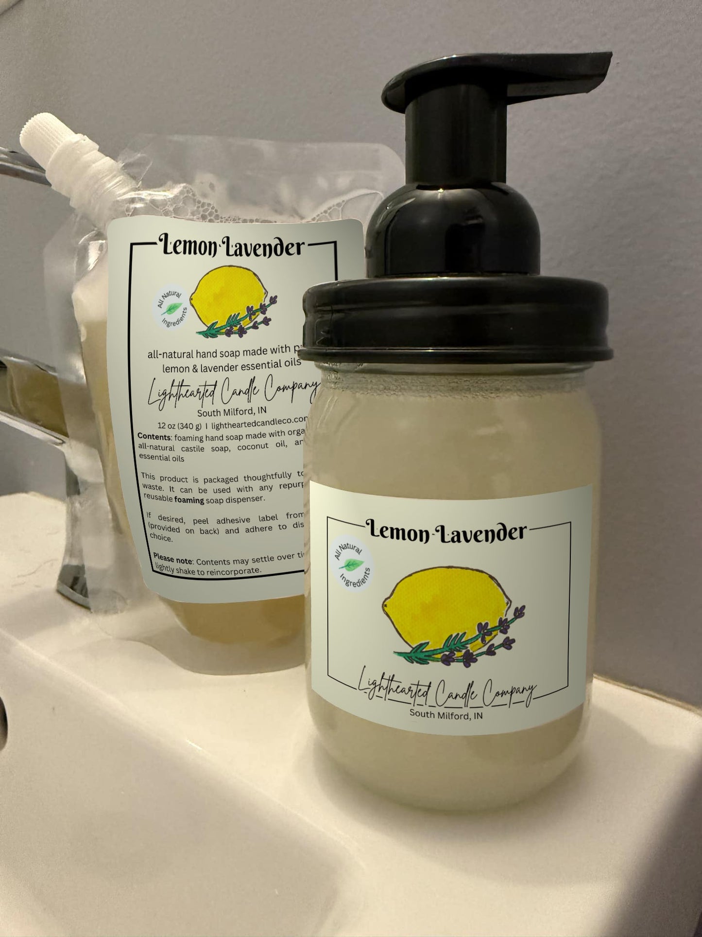Lemon Lavender Foaming Essential Oil Soap (Refill)