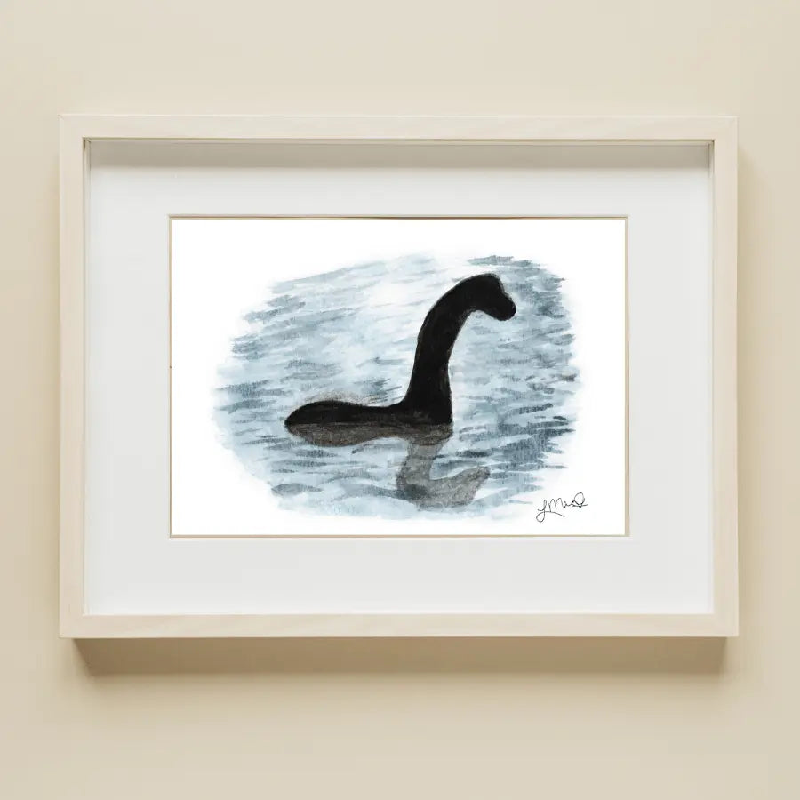 Loch Ness art print featuring Lindsay MacDonald's original watercolor illustration