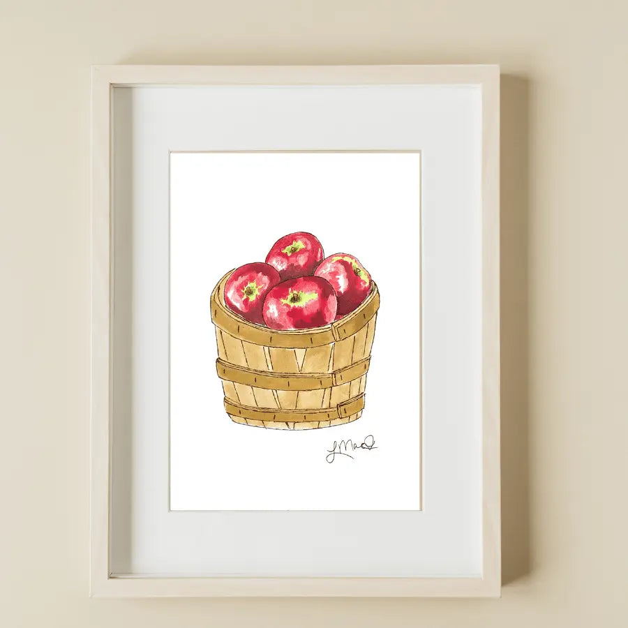 Apple Orchard art print featuring Lindsay MacDonald's original watercolor illustration
