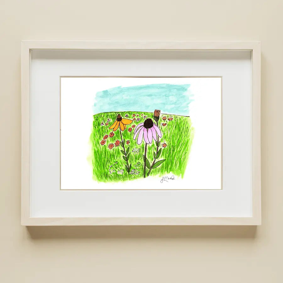 Midwestern Meadow art print featuring Lindsay MacDonald's original watercolor illustration