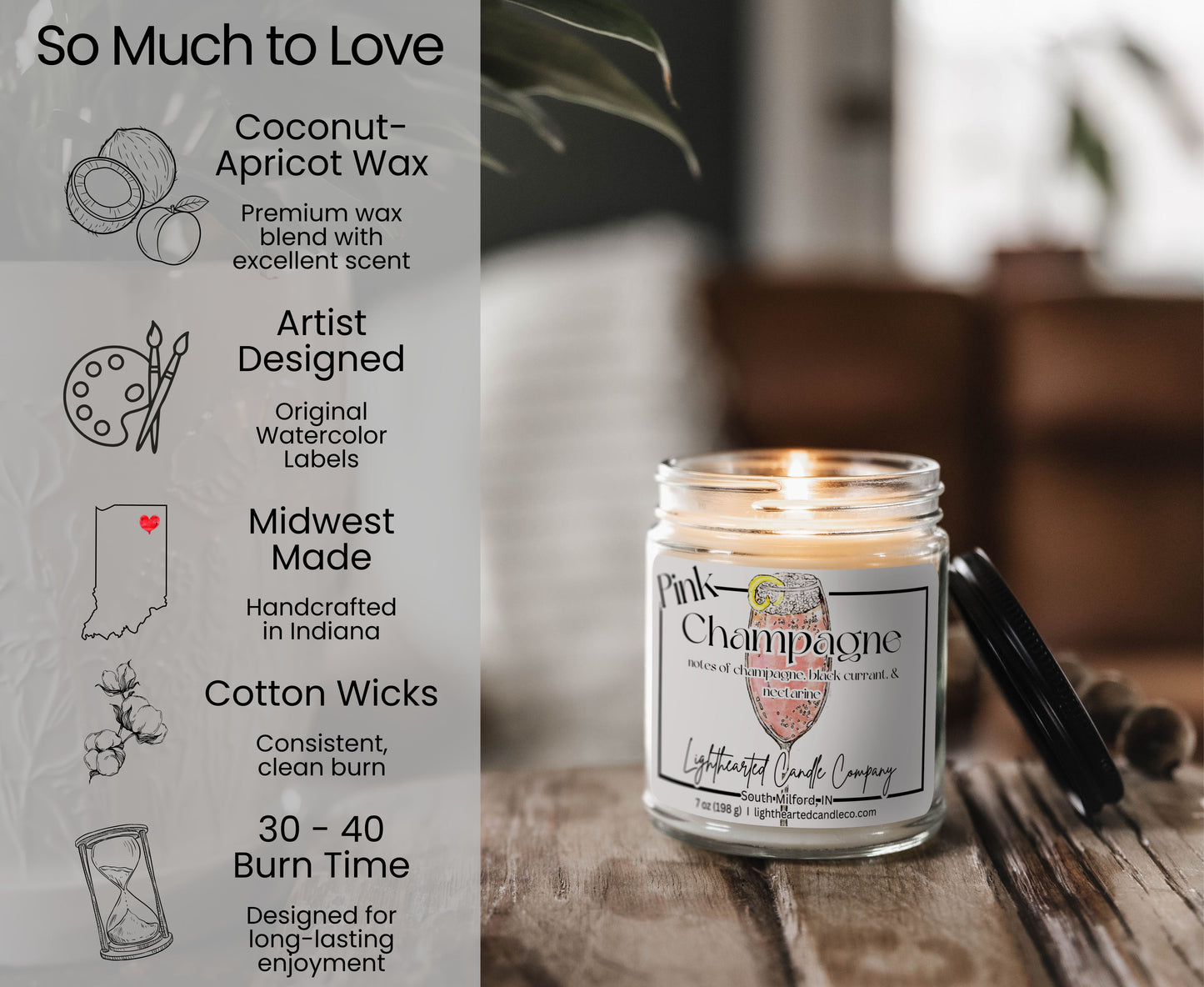 Pink Champagne Candle
