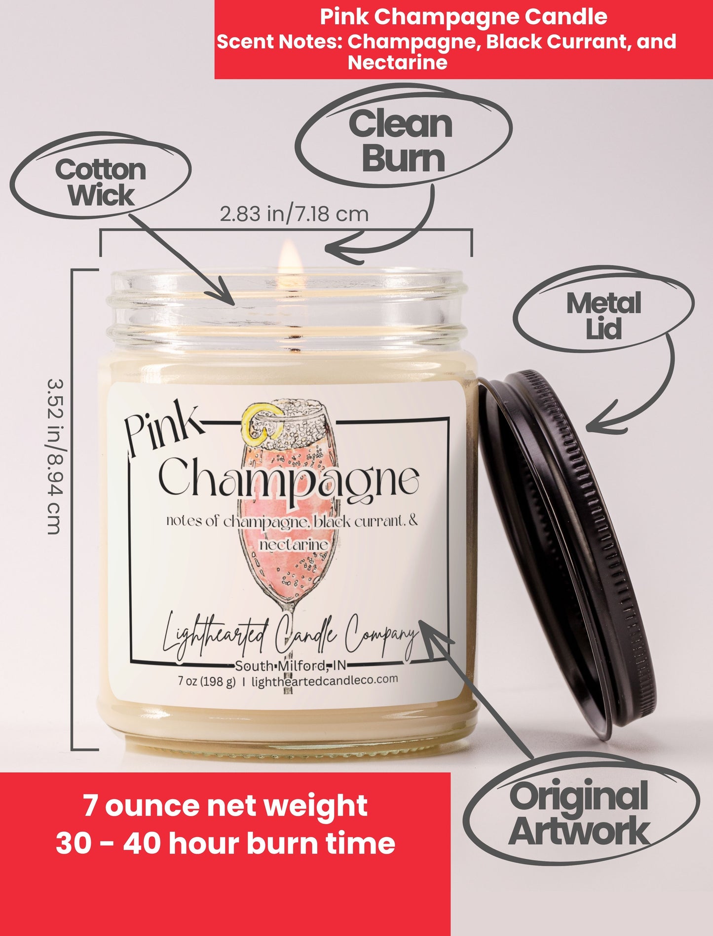 Pink Champagne Candle