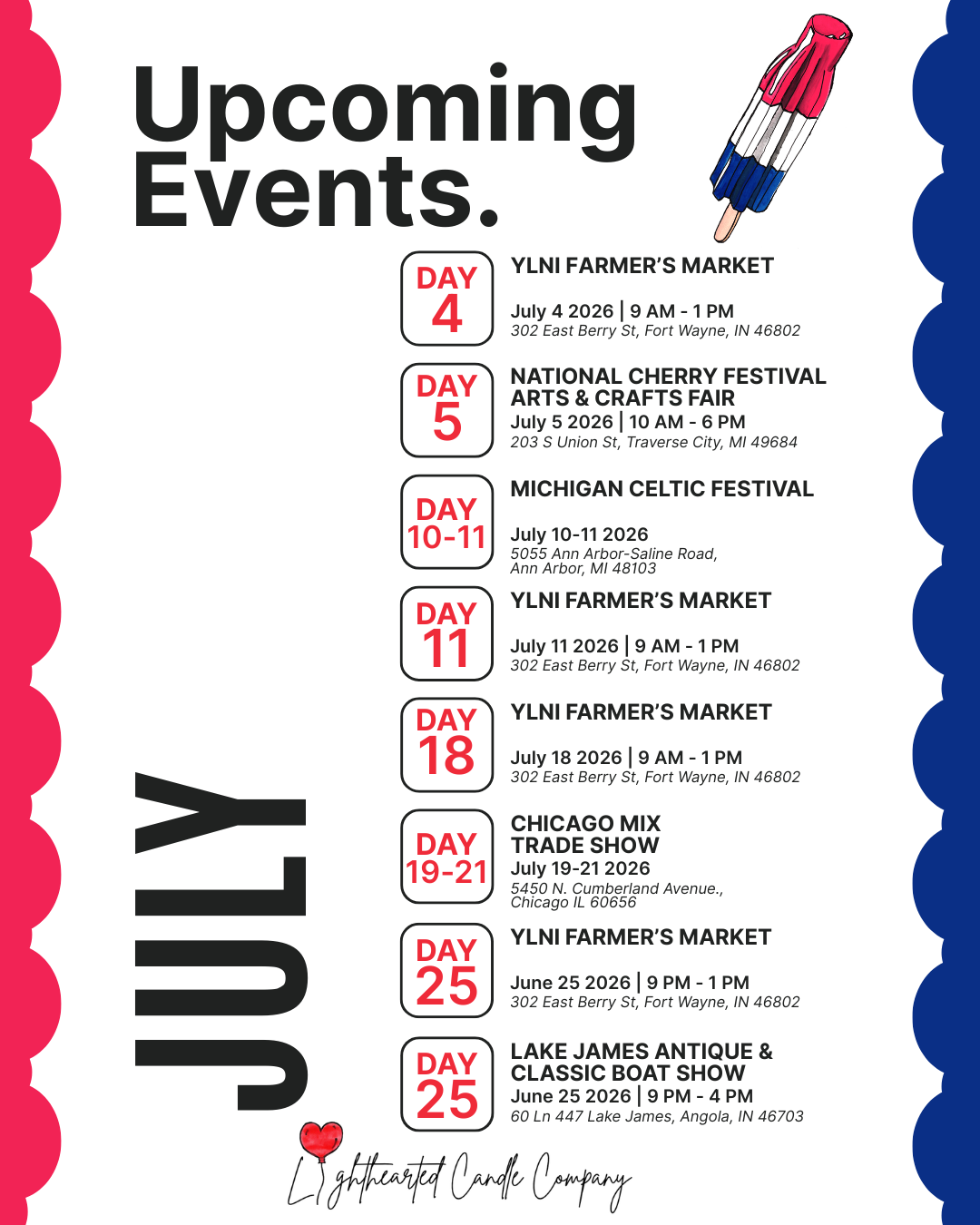 July Event Calendar