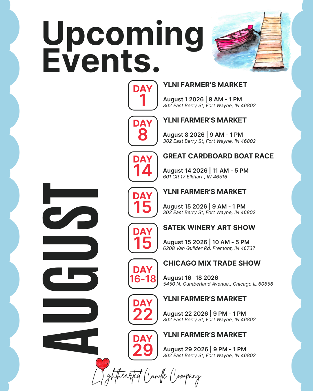 August Event Calendar
