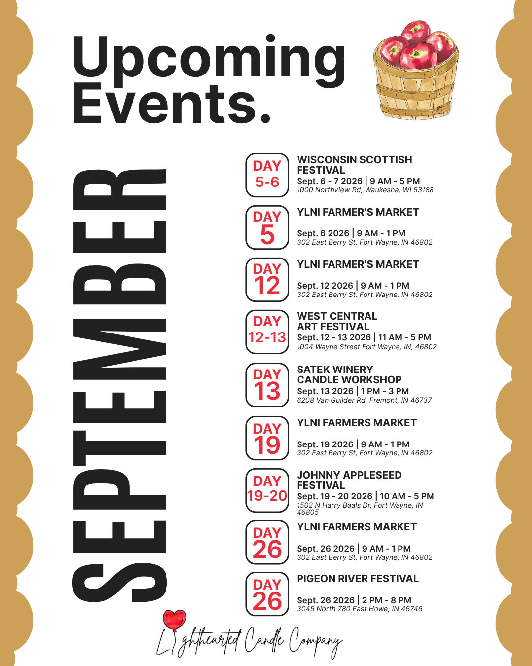 September Event Calendar
