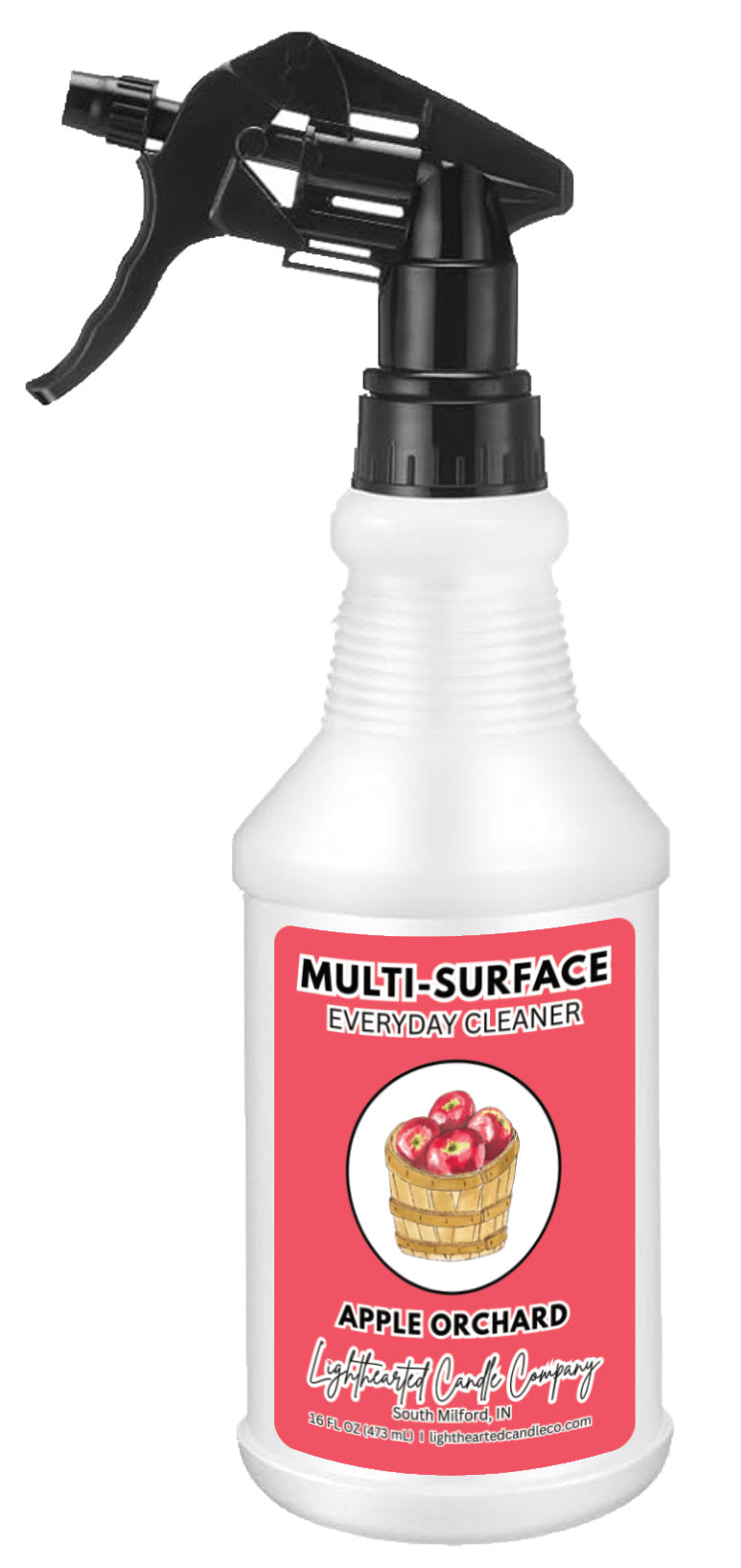 Apple Orchard Cleaning Spray in a white trigger bottle on a white background