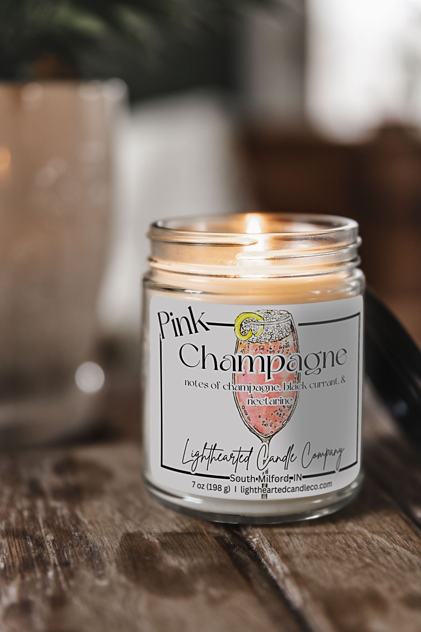Pink Champagne Candle
