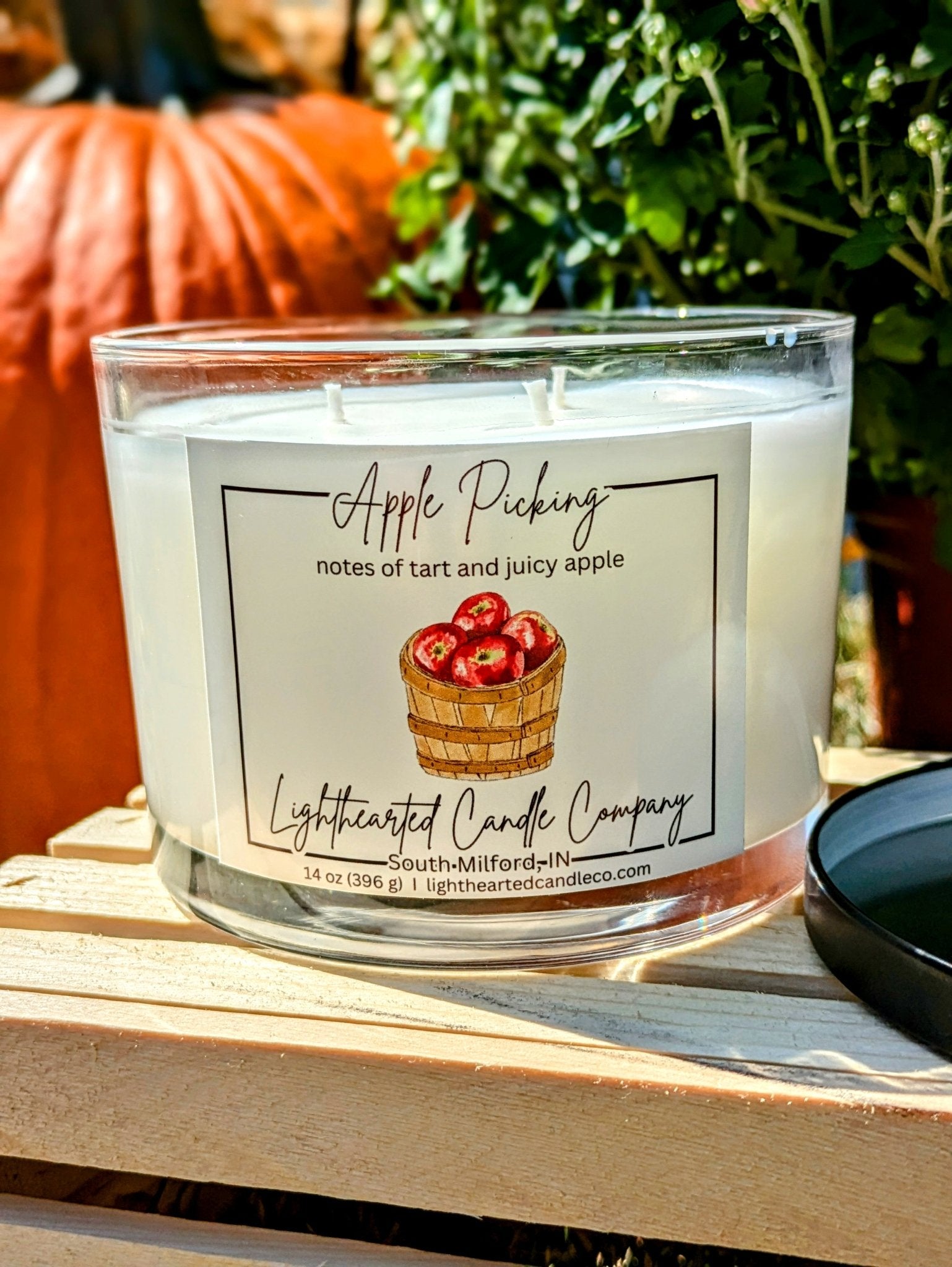 Apple Picking - Three Wick Candle - Lid Off