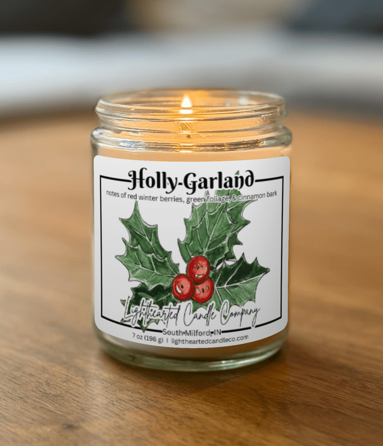 Holly Garland Candle