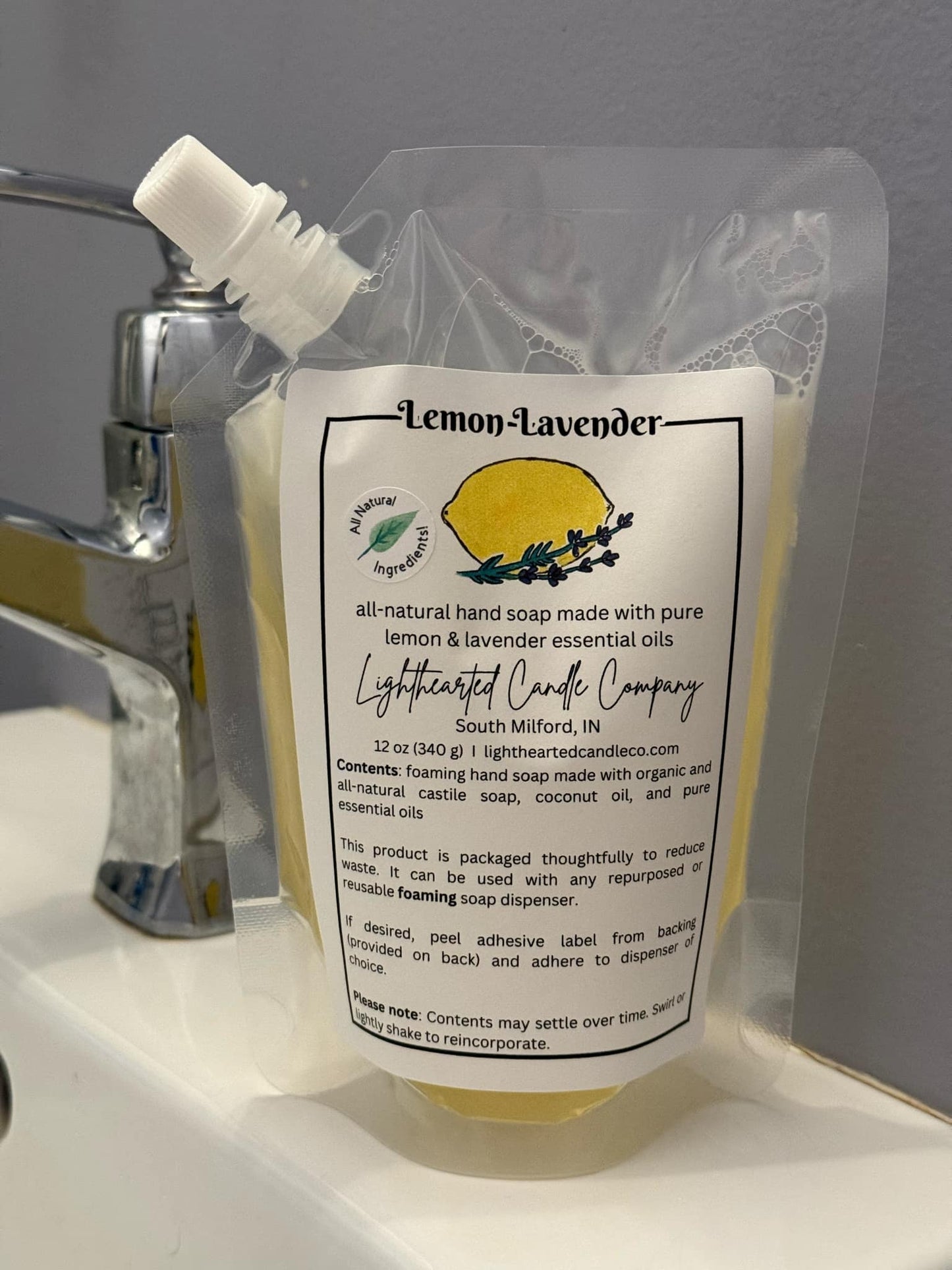 Lemon Lavender Foaming Essential Oil Soap