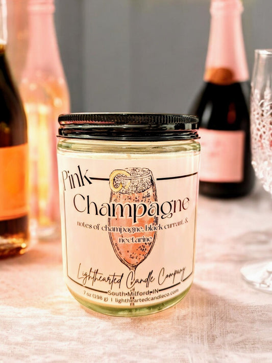 Pink Champagne Candle